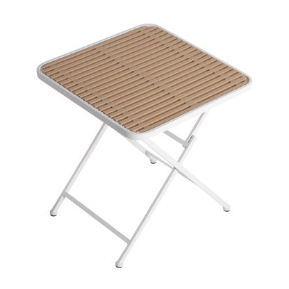 Modern Folding Square Table - Indoor And Outdoor Multi-functional Table - Polypropylene Tabletop With Metal Legs, Suitable For Dining Rooms, Living Rooms, Gardens, Terraces, Etc.
