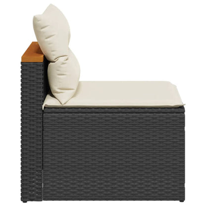Garden Sofas without Armrests with Cushions, 2 Pieces